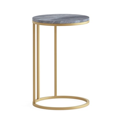 Marmora Round Sofa/Side Table Grey Marble & Gold Marmora Round Sofa/Side Table Grey Marble & Gold