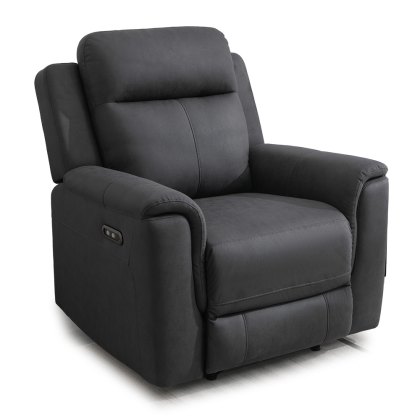 Fenton Electric Reclining Armchair Fabric Gunmetal Fenton Electric Reclining Armchair Fabric Gunmetal