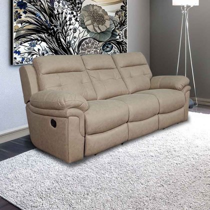 Holstein Manual Reclining Armchair Faux Suede Beige Holstein Manual Reclining Armchair Faux Suede Beige