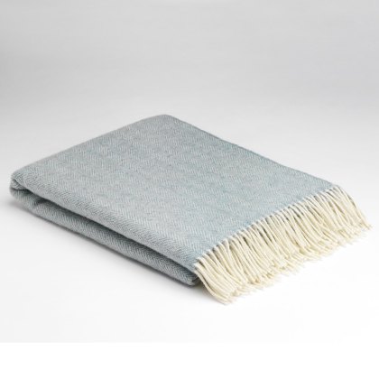 Heritage Seagreen Herringbone Throw 145cm x 200cm Green Heritage Seagreen Herringbone Throw 145cm x 200cm Green