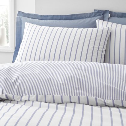 Hampton Stripe Reversible Duvet Cover Set Blue (Multiple Sizes) Hampton Stripe Reversible Duvet Cover Set Blue (Multiple Sizes)