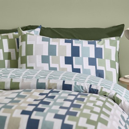 Bryson Reversible Duvet Cover Set Blue (Multiple Sizes)