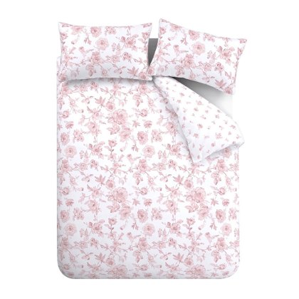 Mirabelle Reversible Duvet Cover Set Pink (Multiple Sizes)