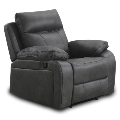 Angelica Manual Reclining Armchair Faux Suede Grey