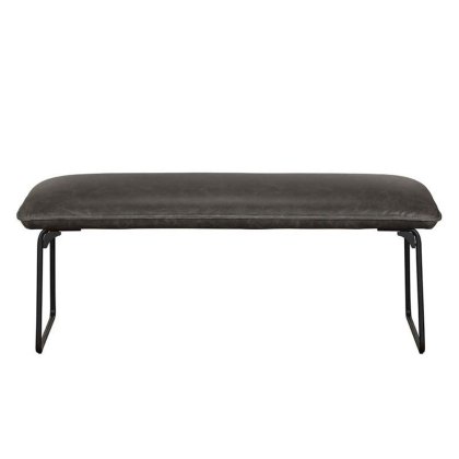 Cooper Low 2 Person Dining Bench Faux Leather Grey