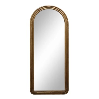 Ria Mirror Oval Wall Mirror Wooden Brown