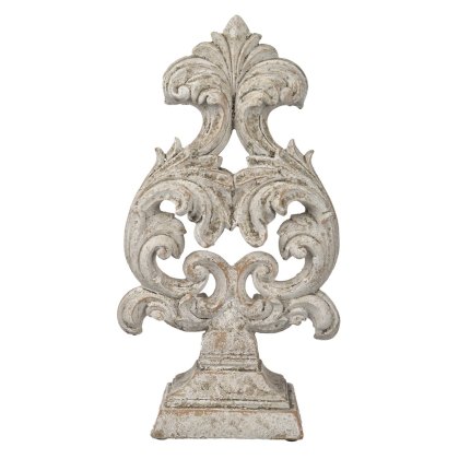 Parisian Finial Distressed Finish White/Brown Parisian Finial Distressed Finish White/Brown