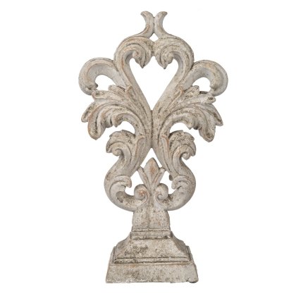 Roman Finial With Distressed White/Brown Roman Finial With Distressed White/Brown