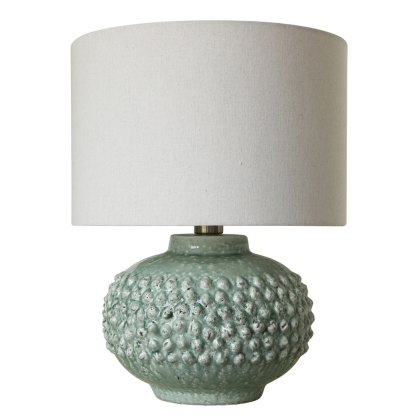 Arabella Table Lamp Light Green Base With Off White Linen Shade