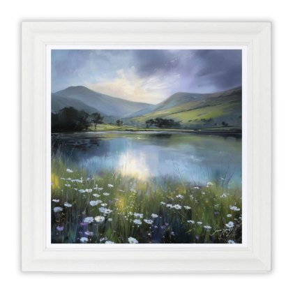 The Waters Edge II 61cm x 61cm Picture By Simon Hartley White Frame