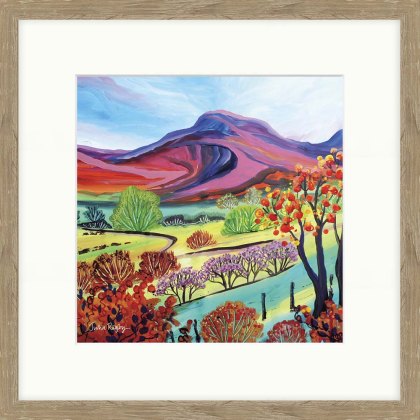 The Hill 32cm x 32cm Picture By Julia Rigby Wooden Frame The Hill 32cm x 32cm Picture By Julia Rigby Wooden Frame