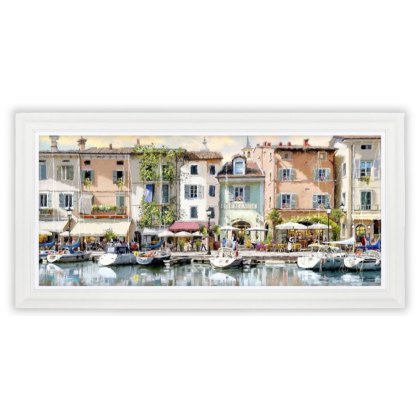 Harbour Café 111cm x 56cm Picture By The Macneil Studio White Frame