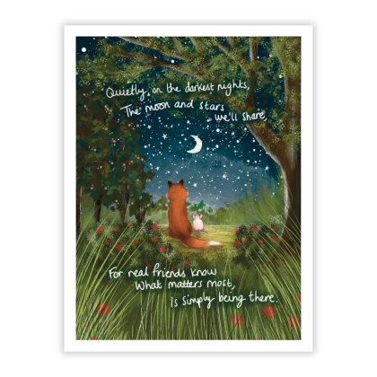 Being There 42cm x 32cm Picture By Fox Under Moon Series White Frame Being There 42cm x 32cm Picture By Fox Under Moon Series White Frame