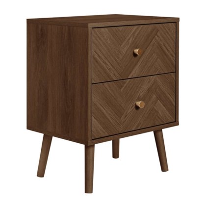 Halfden 2 Drawer Bedside Locker Walnut