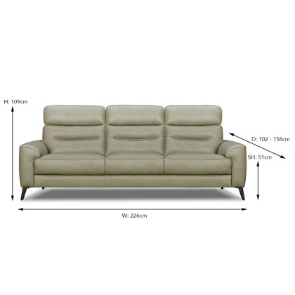 Port Douglas Electric Reclining 3.5 Seater Sofa With Adjustable Headrests Leather Category 15 (S)