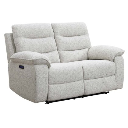 Anton 2 Seater Sofa Electric Reclining Fabric Cream