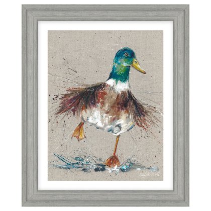 Splish Splash 28cm x 34cm Picture By Nicola Jane Rowles Grey Frame