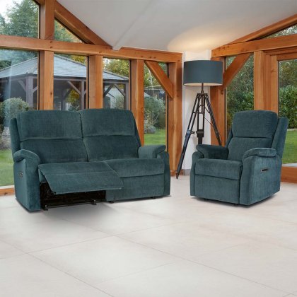 Dakota Cloud Triple Motor Electric Reclining 2.5 Seater Sofa with Head Adj Standard Fabric Dakota Cloud Triple Motor Electric Reclining 2.5 Seater Sofa with Head Adj Standard Fabric