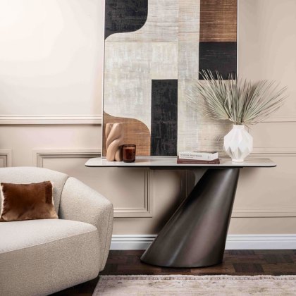 Granada Console Table White Ceramic Top