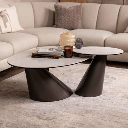 Granada Side/ Lamp Table White Ceramic Top