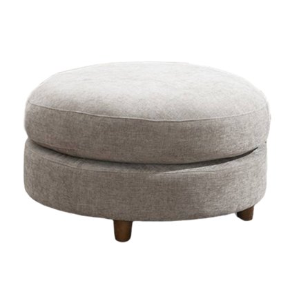 Monika Round Footstool Fabric Liberty Beige