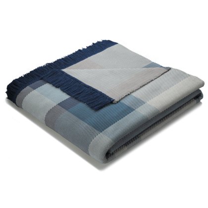 Oversized Check Throw 140cm x 180cm Blue Oversized Check Throw 140cm x 180cm Blue