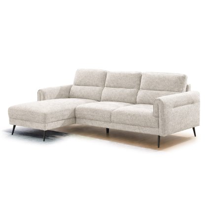 Valentia 3.5 Seater Sofa With Chaise LHF Fabric Beige