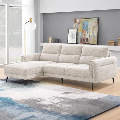Valentia 3.5 Seater Sofa With Chaise RHF Fabric Beige