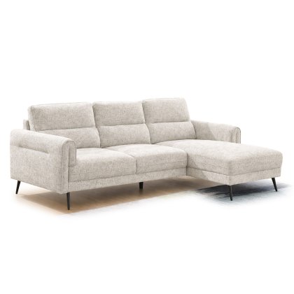 Valentia 3.5 Seater Sofa With Chaise RHF Fabric Beige