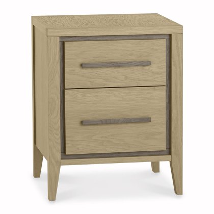 Rimini 2 Drawer Bedside Locker Aged Oak & Weathered Oak