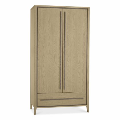 Rimini 2 Door Wardrobe Aged Oak & Weathered Oak