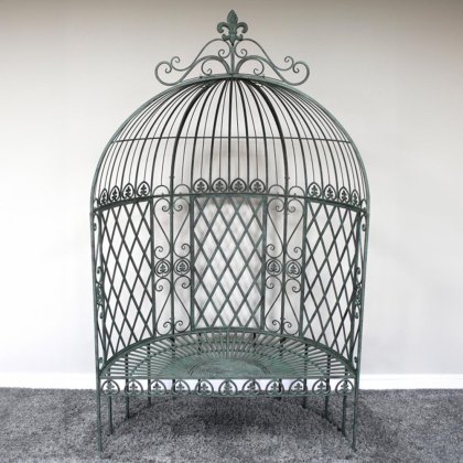 Annie 3 Person Metal Outdoor Garden Seated Arch Green