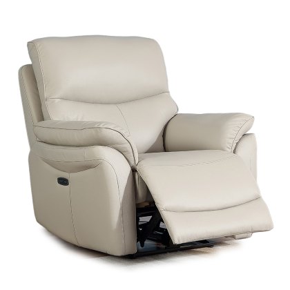 Tirso Electric Reclining Armchair Leather Pale/Light Grey Tirso Electric Reclining Armchair Leather Pale/Light Grey