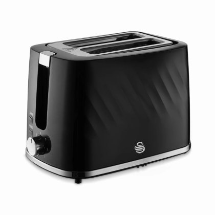 Windsor Textured 2 Slice Toaster Black