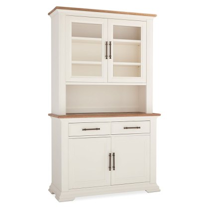 Belgrave 4 Door + 2 Drawer Glazed Dresser Ivory & Oak