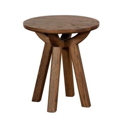Austin Round Lamp Table White Oak