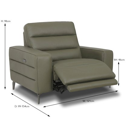 Angus Electric Reclining Large Armchair With USB Port Leather Cat 20 BX & NW