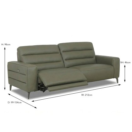 Angus Electric Reclining 3 Seater Sofa With USB Port Leather Cat 20 BX & NW