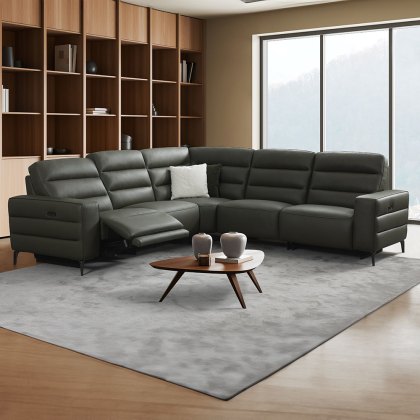 Angus Electric Reclining 3 Seater Sofa With USB Port Leather Cat 20 BX & NW