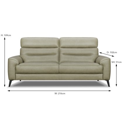 Port Douglas 3 Seater Sofa With 2 Seats Leather Cat 15 (S) Sage