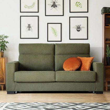 Nekane 3 Seater Sofa Bed Fabric Category 1 Salvia Green