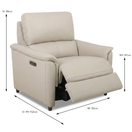 Ladina Electric Reclining Armchair With Adjustable Lumbar & Headrest Fabric