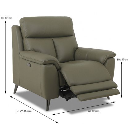 Caracu Electric Reclining Armchair With USB Port Leather Category 30 NP
