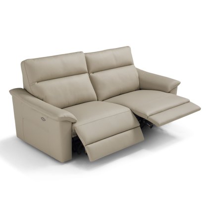 Odette 2 Seater Electric Reclining Sofa With 2 Recliners Leather Category B