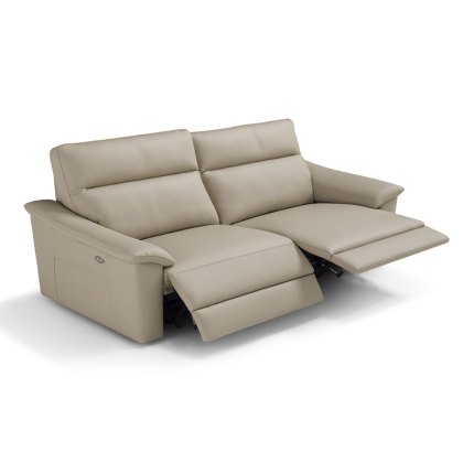 Odette 3 Seater Electric Reclining Sofa With 2 Recliners Leather Category B