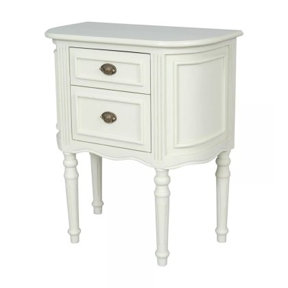 Lyon 2 Drawer Side/Lamp Table Lime White