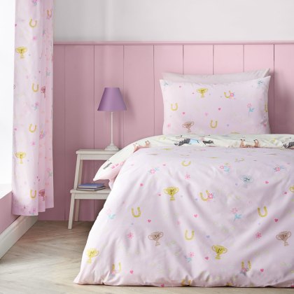 Happy Horses Reversible Single Duvet Cover Set Cream