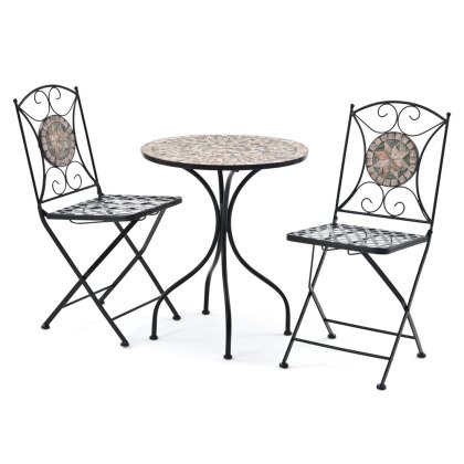 Algiers 2 Person Iron & Mosaic Outdoor Bistro Set