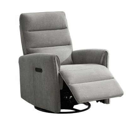 Texan Electric Reclining Swivel Rocker Fabric Light Grey