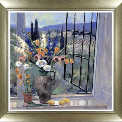 Tuscany Floral II 63cm x 63cm Picture By Allayn Stevens Champagne Frame Tuscany Floral II 63cm x 63cm Picture By Allayn Stevens Champagne Frame